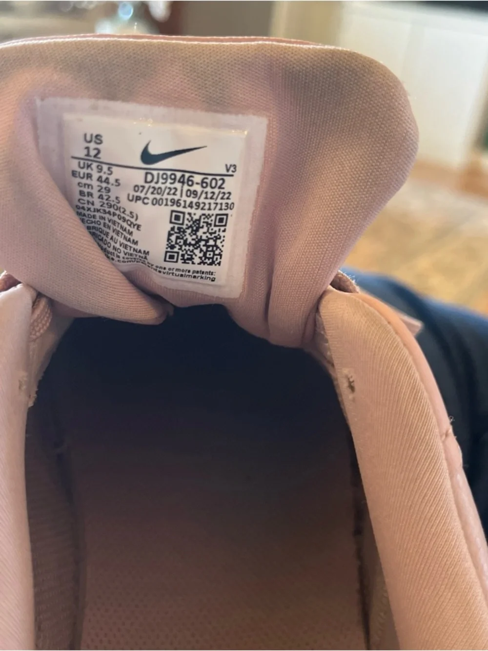 Nike Air Force 1 Low‎ Blush Pink Leather Sneakers